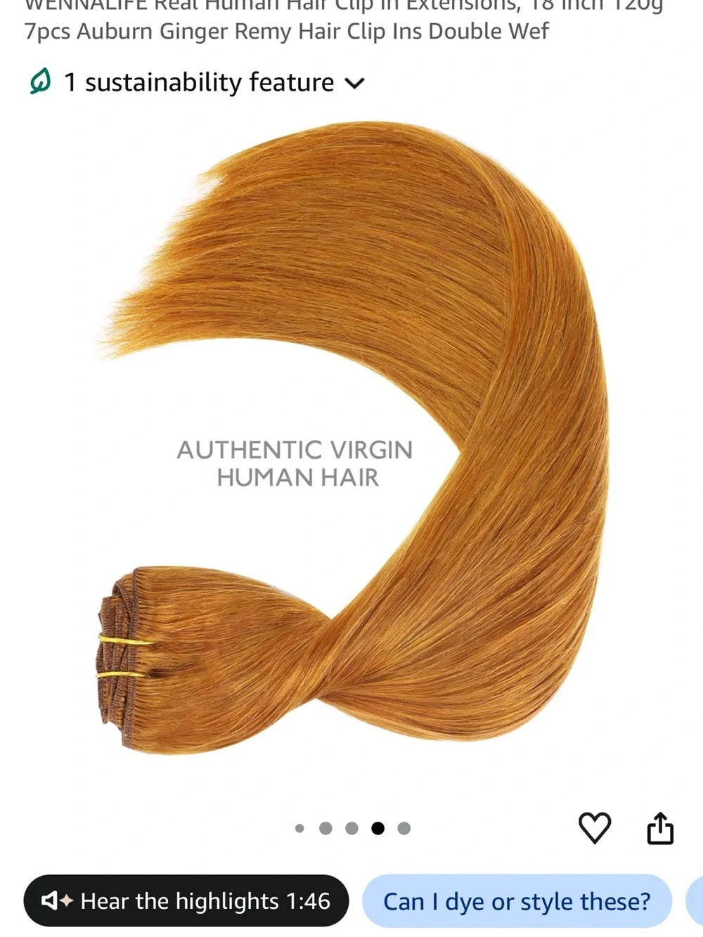 Wennalife Warm Auburn Clip-In Remy Hair Extensions
